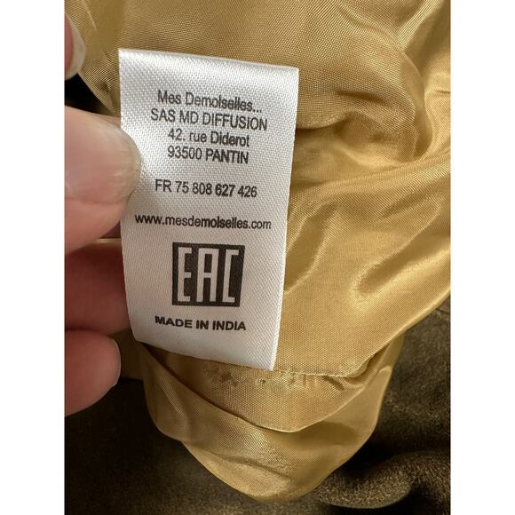 Mes Demoiselles Paris Suede Nellie Vest in Khaki Sz 36FR/4US - Picture 10 of 11
